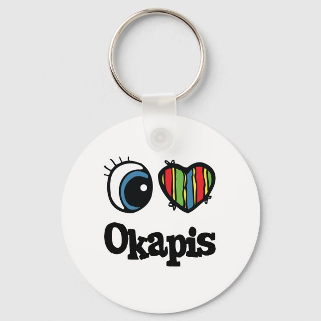 Porte-clés I Love (Heart) Okapis (Recto)