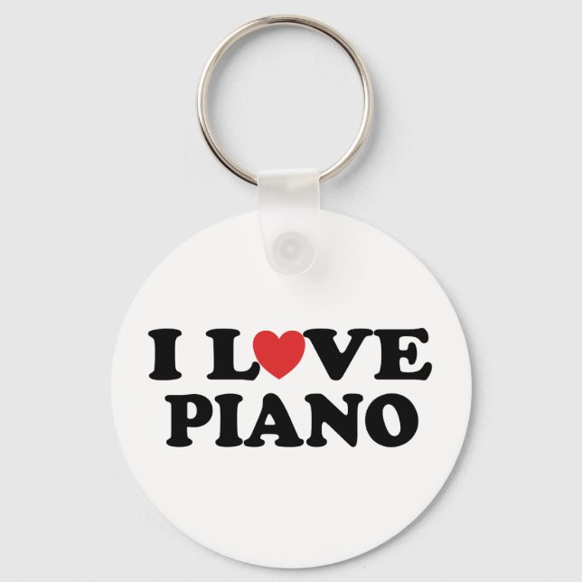 Porte-clés I Love Heart Piano Music Cadeaux (Recto)