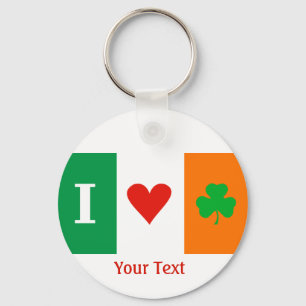 Porte-clés I Love Heart Shamrocks Irlande Drapeau Clavier