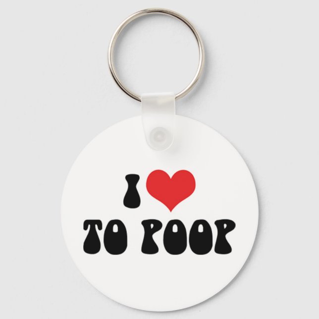 Porte-clés I Love Heart To Poop - Salle de bain Toilettes Fib (Recto)