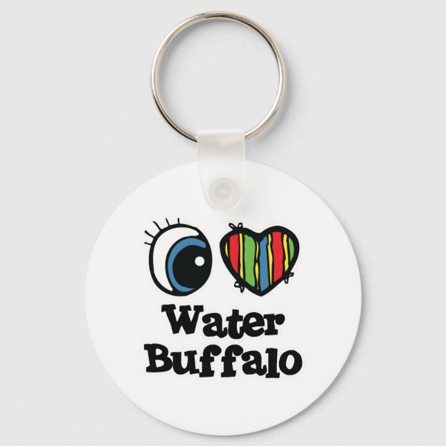 Porte-clés I Love (Heart) Water Buffalo (Recto)