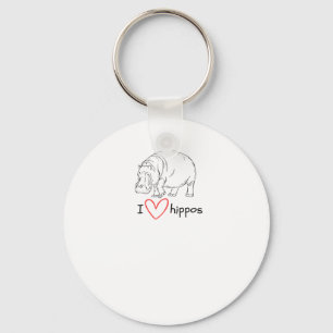 Porte-clés I Love Hippopotame - Sticker Wild Life S
