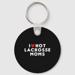 Porte-clés I Love Hot Lacrosse Moms Funny Red Heart