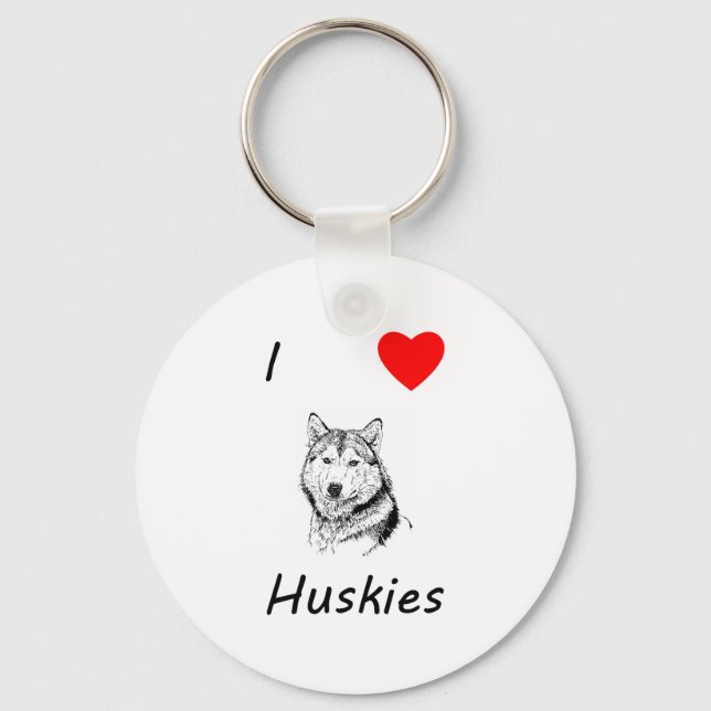 Porte-clés I Love Huskies (Recto)