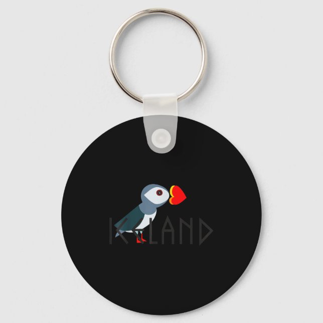 Porte-clés I Love Iceland Puffin Icelandic Gift  (Recto)