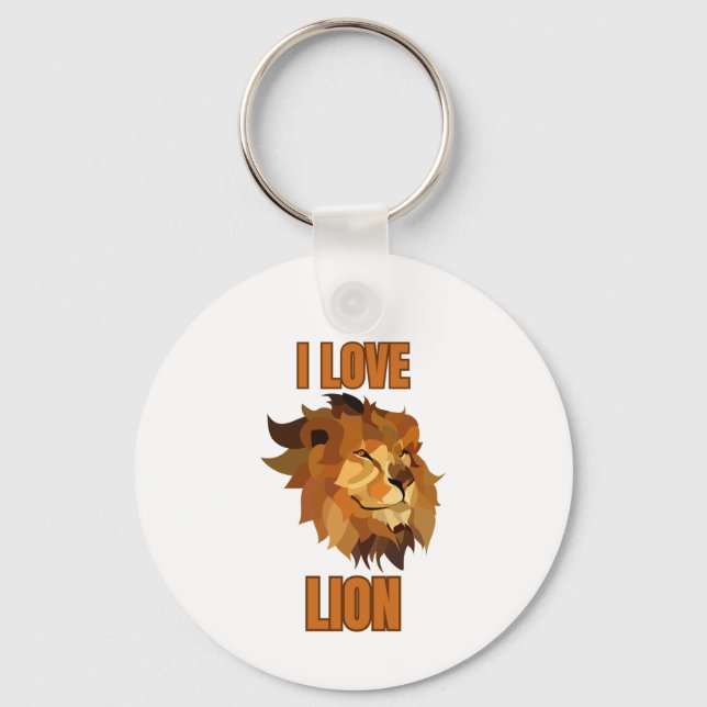 Porte-clés I Love Lion for Animal Lover and Wildlife Fan (Recto)