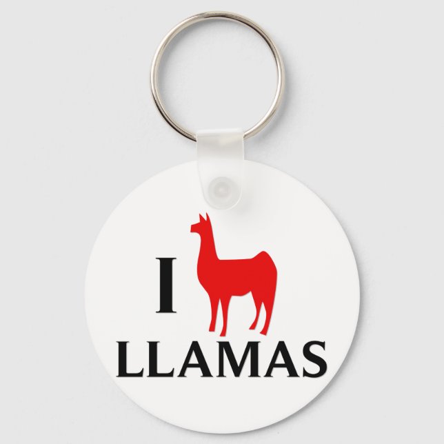 Porte-clés I Love Llamas (Recto)