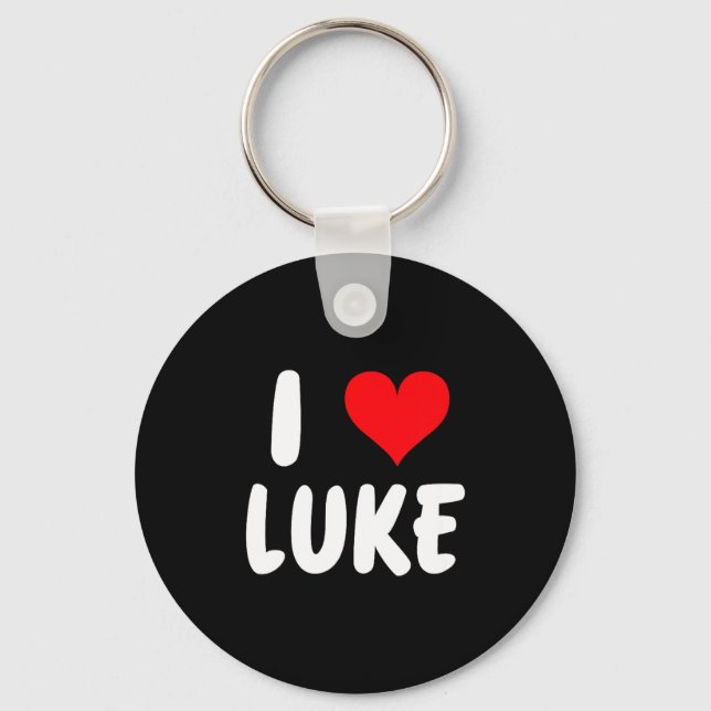 Porte-clés I Love Luke - Heart - Name  (Recto)