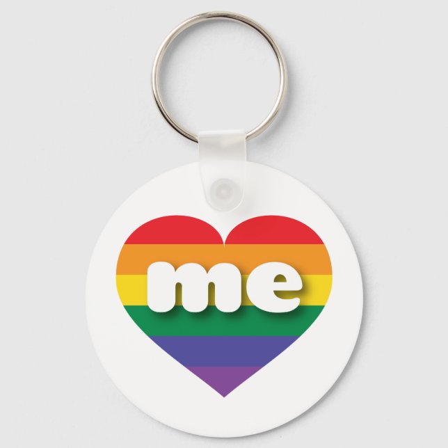 Porte-clés I Love Maine Rainbow Heart (Recto)