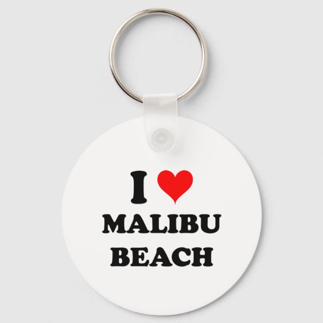 Porte-clés I Love Malibu Beach California (Recto)