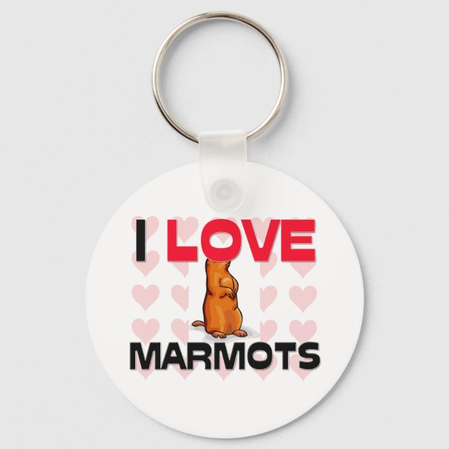 Porte-clés I Love Marmots (Recto)