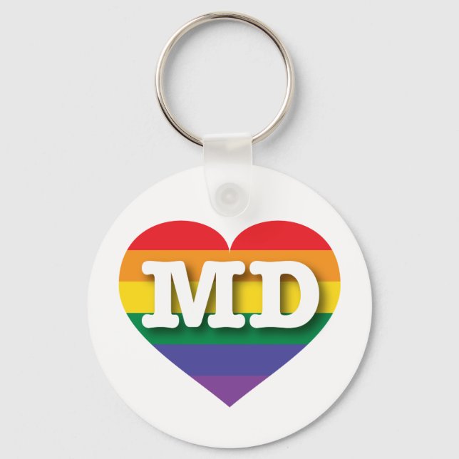 Porte-clés I Love Maryland Rainbow Heart (Recto)