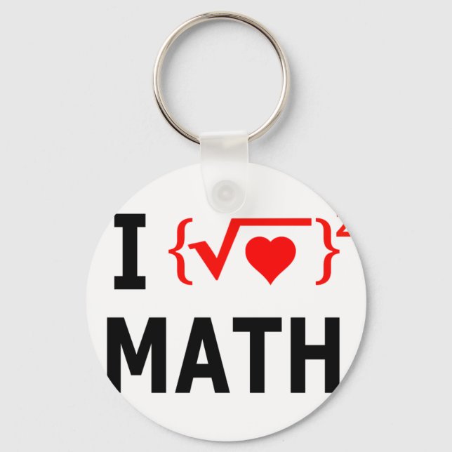 Porte-clés I Love Math White (Recto)