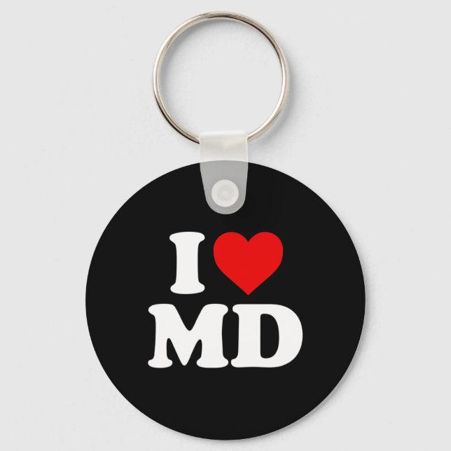 Porte-clés I Love Md Heart Maryland (Recto)