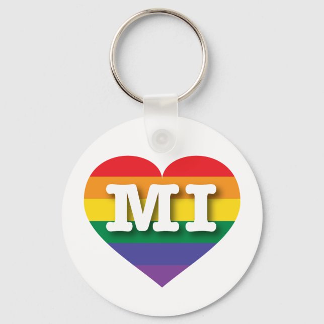 Porte-clés I Love Michigan Rainbow Heart (Recto)