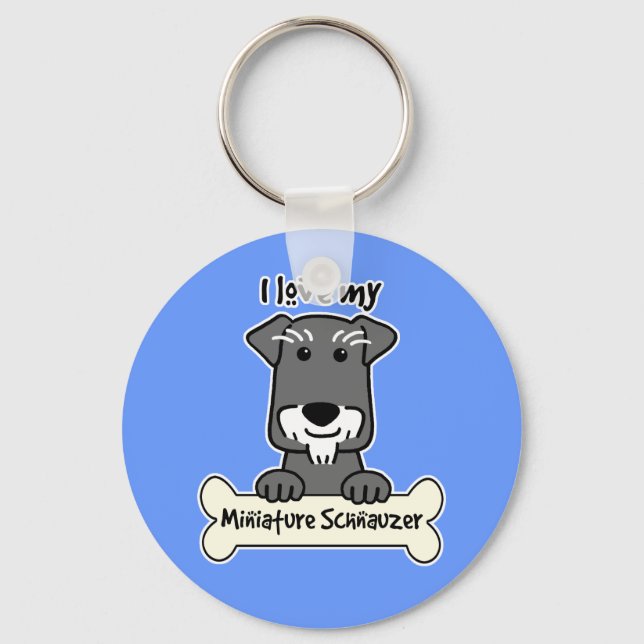 Porte-clés I Love Miniature Schnauzers (Recto)