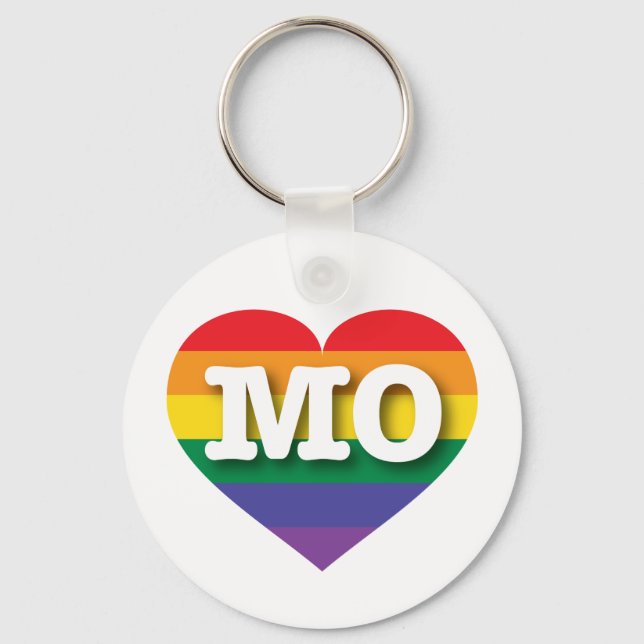 Porte-clés I Love Missouri Rainbow Heart (Recto)