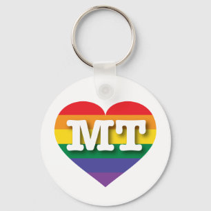 Porte-clés I Love Montana Rainbow Heart