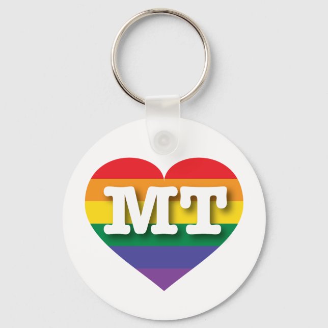Porte-clés I Love Montana Rainbow Heart (Recto)