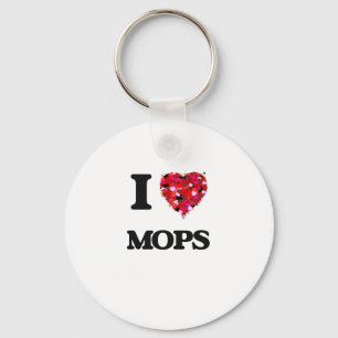 Porte-clés I Love Mops