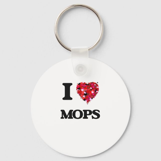 Porte-clés I Love Mops (Recto)