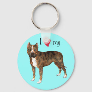 Porte-clés I Love my American Staffordshire Terrier