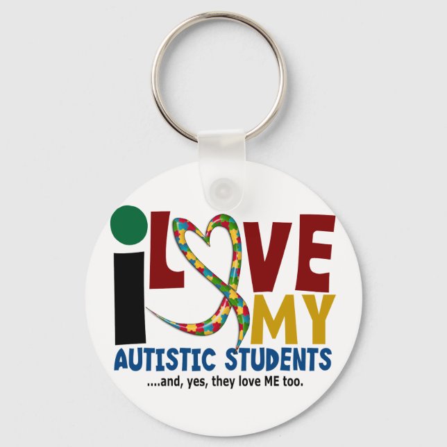 Porte-clés I Love My Autistic Students 2 AUTISM AWARENESS (Recto)