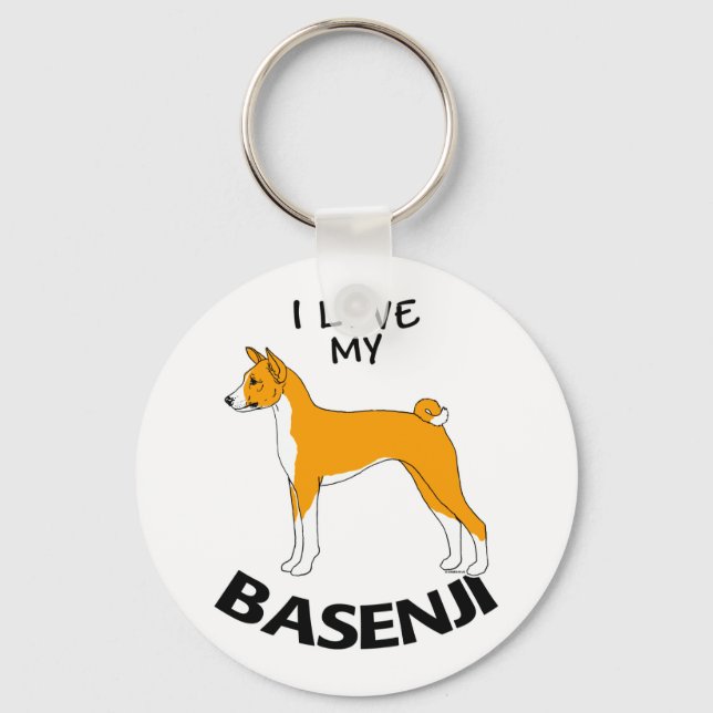 Porte-clés I Love my Basenji (Recto)