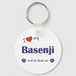 Porte-clés I Love My Basenji (Homme Chien)