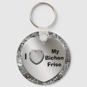 Porte-clés I Love My Bichon Frise Heart Keychain