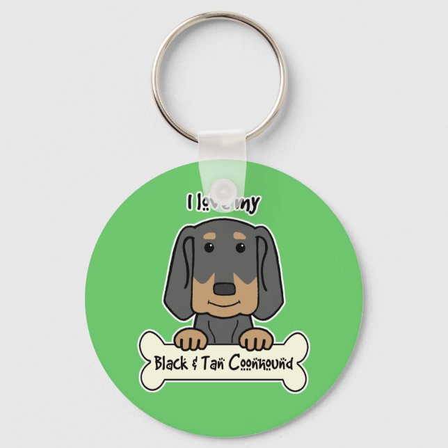 Porte-clés I Love My Black and Tan Coonhound (Recto)