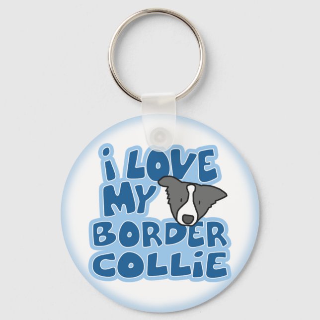 Porte-clés I Love My Border Collie Keychain (Recto)