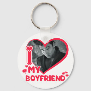 Porte-clés I Love My Boyfriend Photo Heart Valentines Love