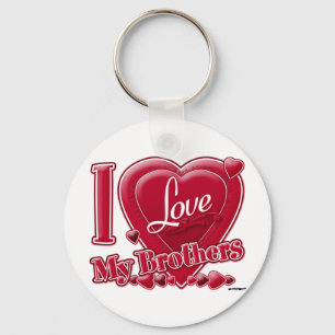 Porte-clés I Love My Brothers rouge - coeur
