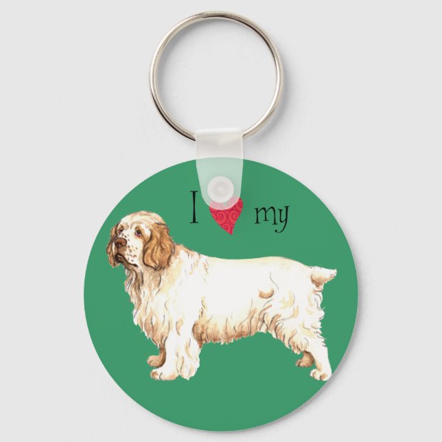 Porte-clés I Love my Clumber Spaniel (Recto)