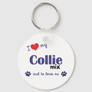 Porte-clés I Love My Collie Mix (Homme Chien)