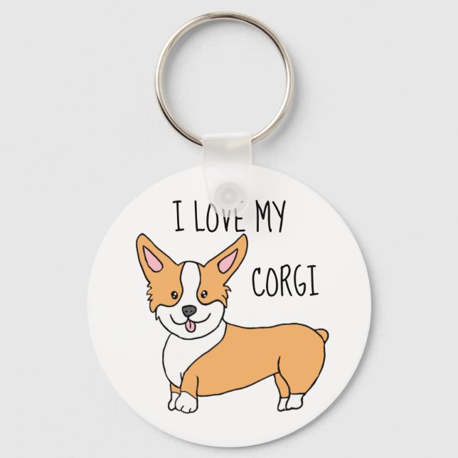 Porte-clés I Love My Corgi (Recto)