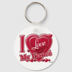 Porte-clés I Love My Fiance red - coeur