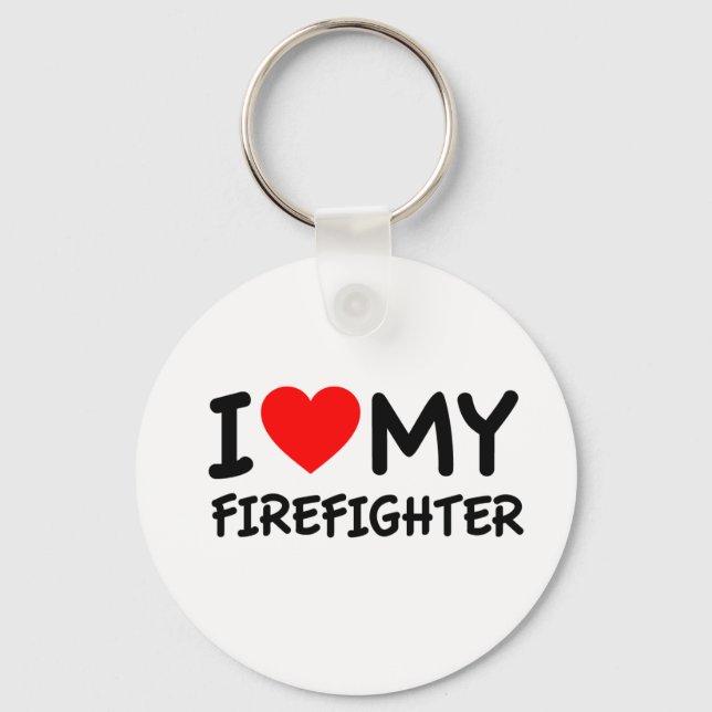 Porte-clés I love my firefighter (Recto)