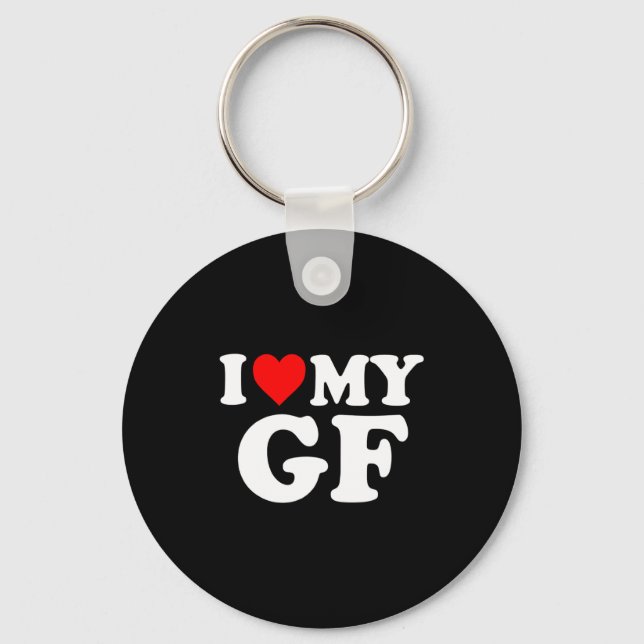 Porte-clés I Love My Gf Girlfriend Red Heart Valentines Day G (Recto)