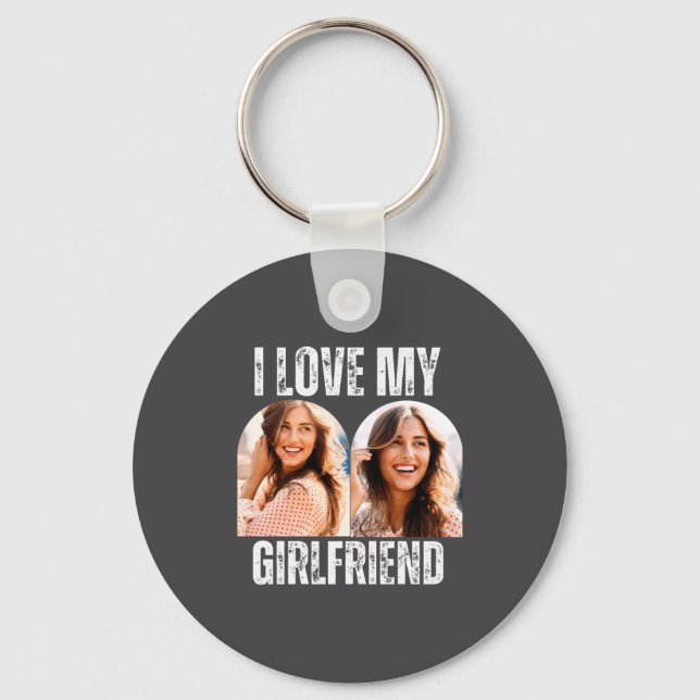Porte-clés I Love My Girlfriend Photo Funny Boyfriend Gift  (Recto)