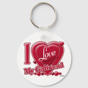 Porte-clés I Love My Girlfriend rouge - coeur