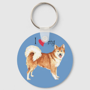 Porte-clés I Love my Icelandic Sheepdog