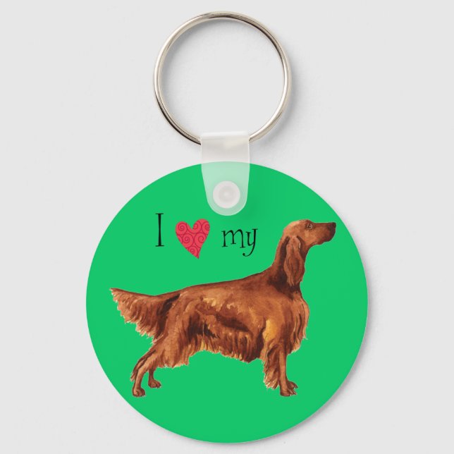 Porte-clés I love my Irish Setter (Recto)