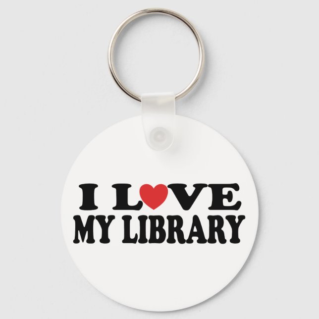 Porte-clés I Love My Library Librarian Gift (Recto)