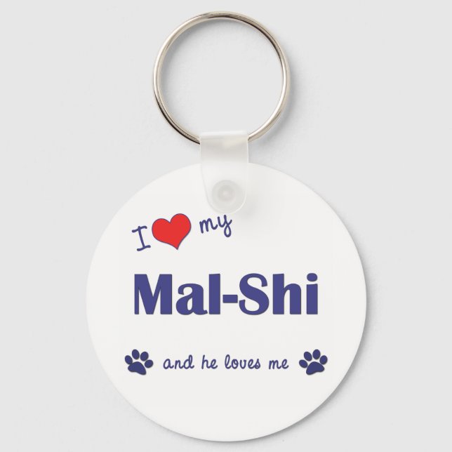 Porte-clés I Love My Mal-Shi (Male Dog) (Recto)