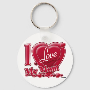 Porte-clés I Love My Mom rouge - coeur