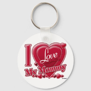Porte-clés I Love My Mommy rouge - coeur