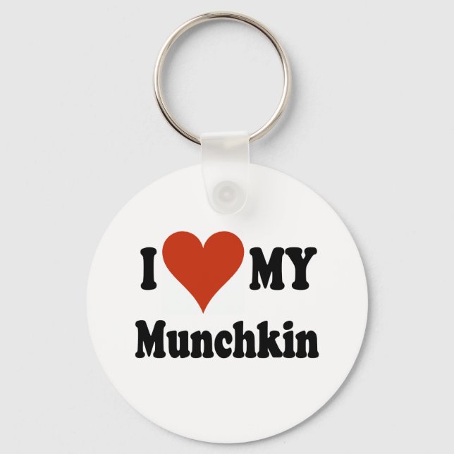 Porte-clés I Love My Munchkin Cat Cadeaux et Vêtements (Recto)