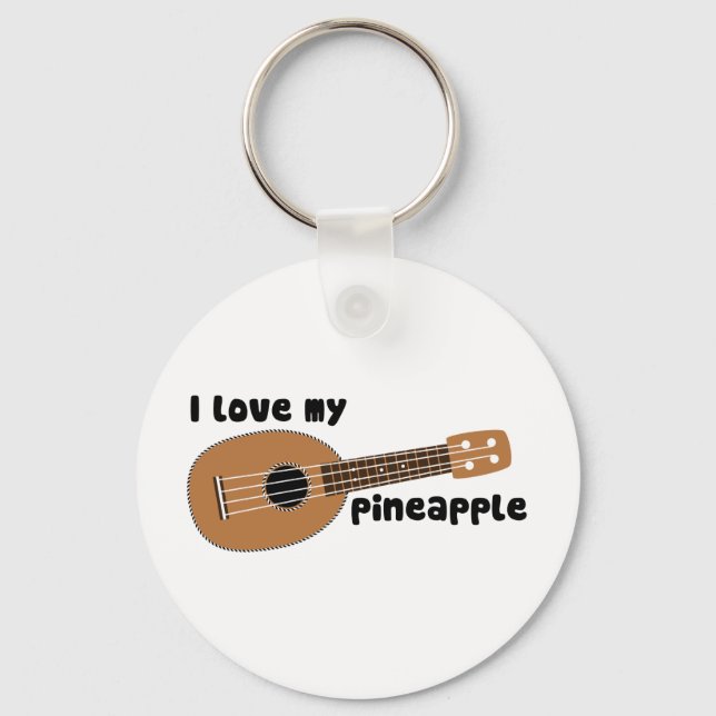 Porte-clés I Love My Pineapple Ukulele (Recto)